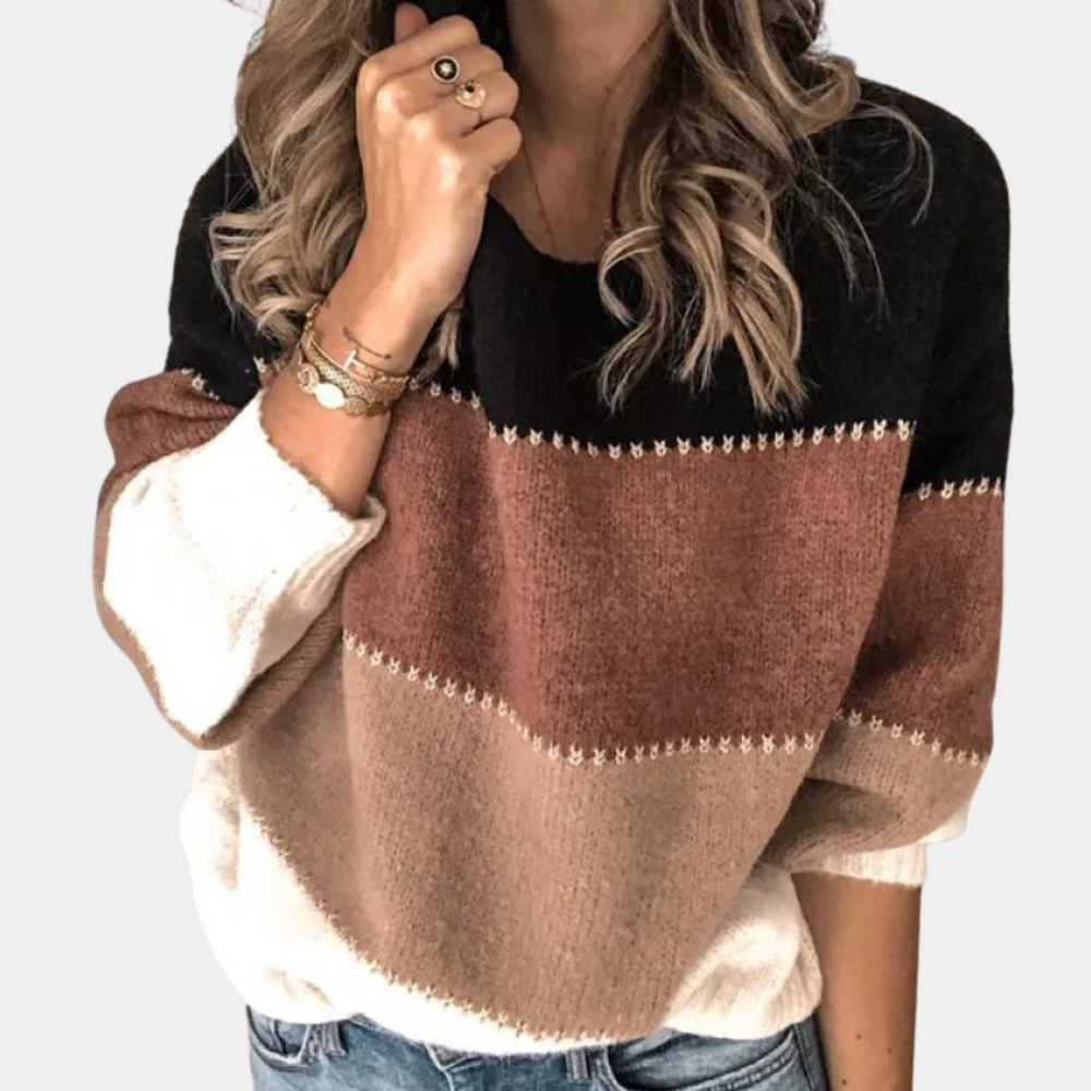 Jerséis Mujer Cuello Alto Color Bloque - Vestiria