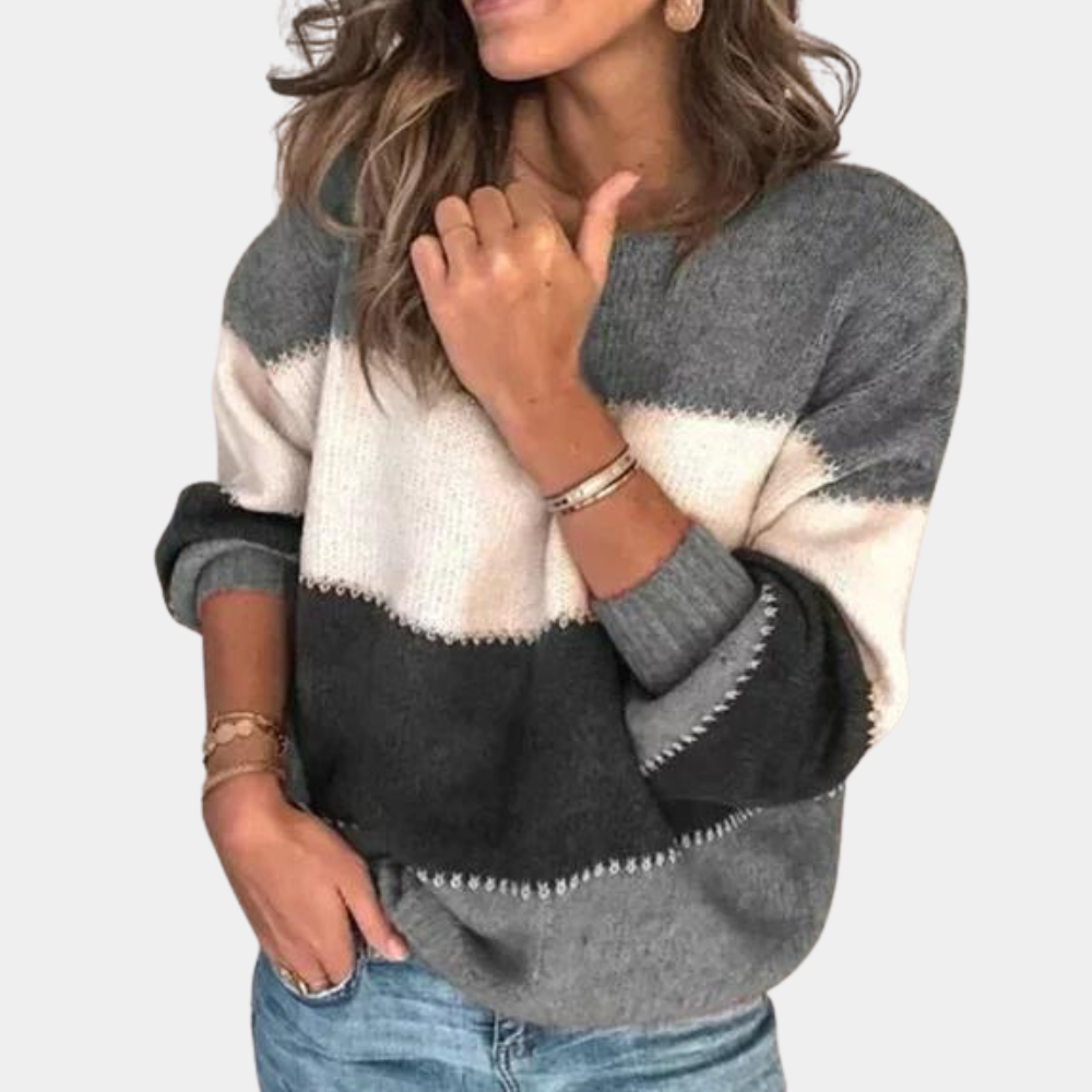 Jerséis Mujer Cuello Alto Color Bloque