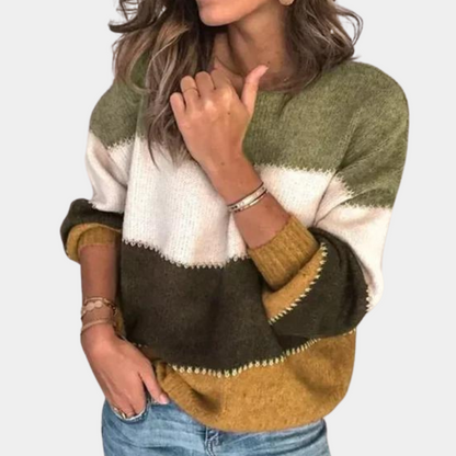 Jerséis Mujer Cuello Alto Color Bloque