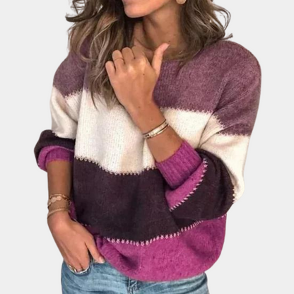 Jerséis Mujer Cuello Alto Color Bloque