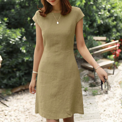 Vestido Midi Liso Mujer Estilo Casual Elegante