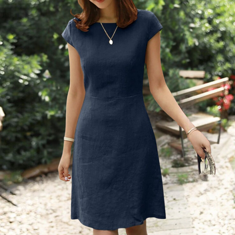 Vestido Midi Liso Mujer Estilo Casual Elegante - Vestiria