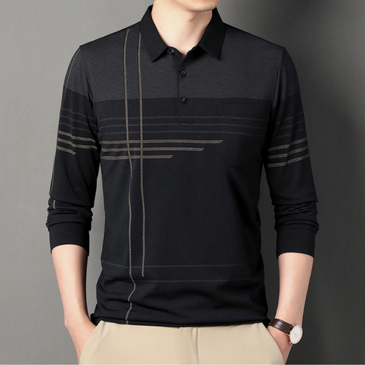 Polo Clásico Hombre Elegante Manga Larga - Vestiria