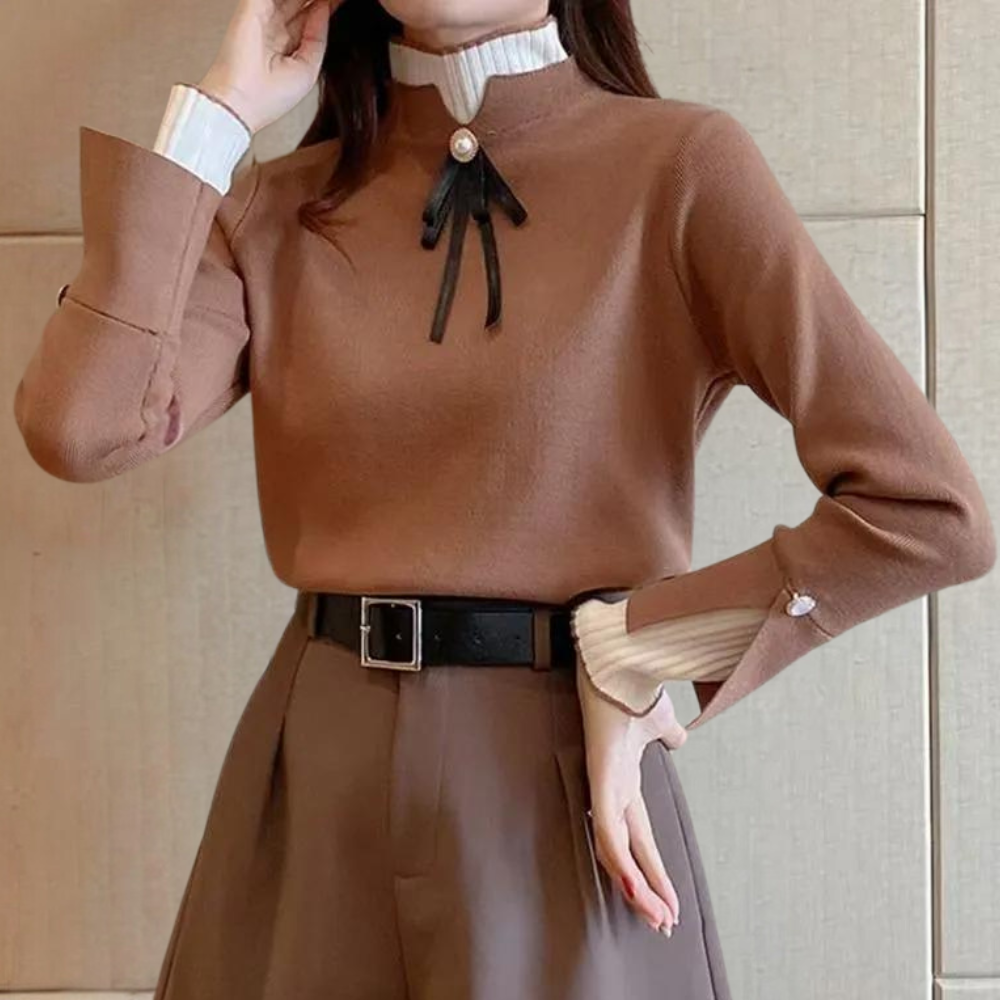 Jersey Mujer Cuello Alto Estiloso - Vestiria