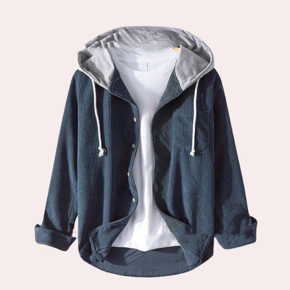 Chaqueta Pana Hombre Abrigo Capucha