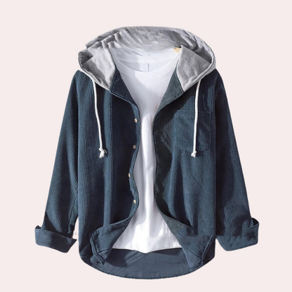 Chaqueta Pana Hombre Abrigo Capucha