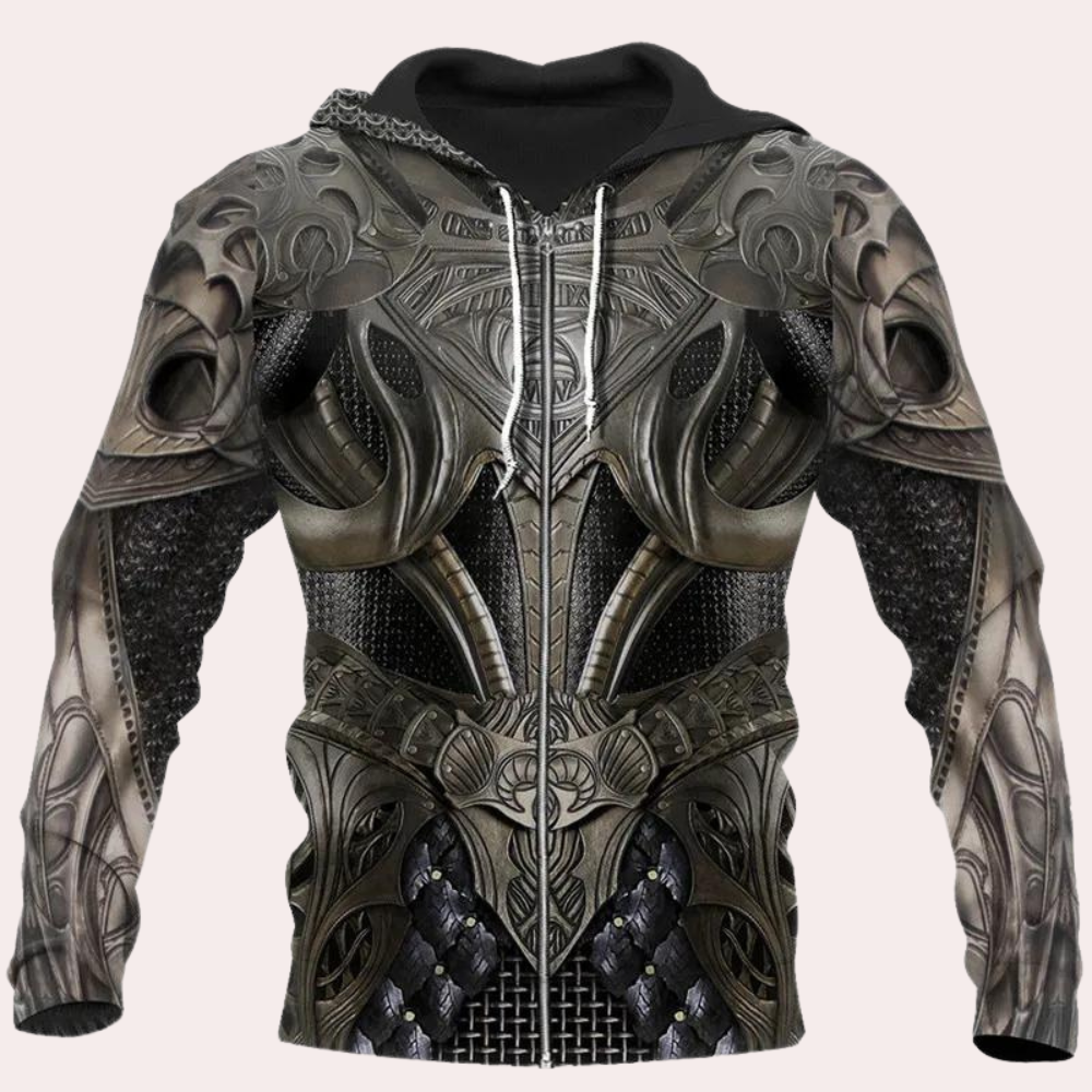 Sudadera Capucha Hombre Estampado Guerrera - Vestiria