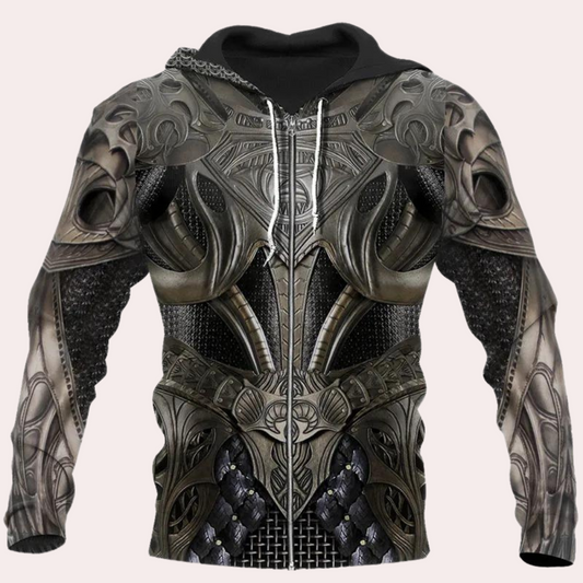 Sudadera Capucha Hombre Estampado Guerrera - Vestiria