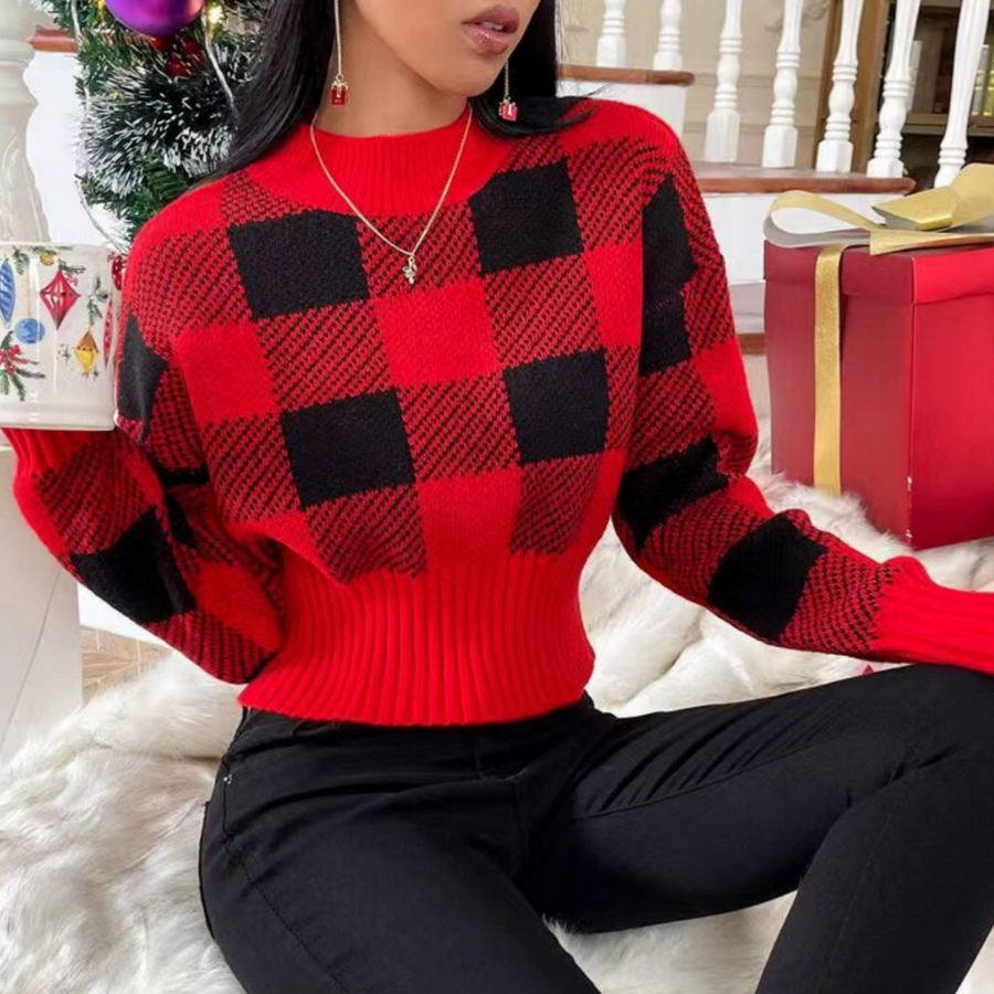 Jersey Mujer Cuadriculado Estilo Chic - Vestiria