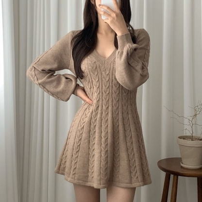 Vestido Mujer Fiesta Manga Larga y Corto