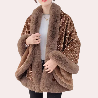 Abrigo Bufanda Mujer Invierno Estilo Elegante