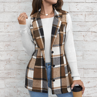 Cárdigan Cuadros Chic Mujer - Vestiria