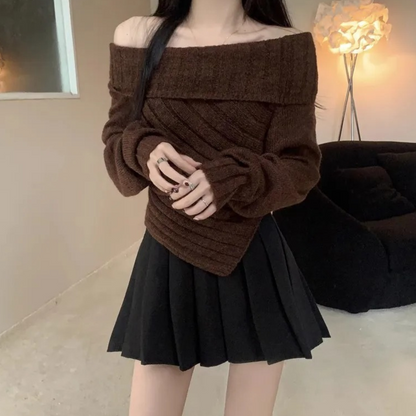 Suéter Mujer Hombros Descubiertos Elegante