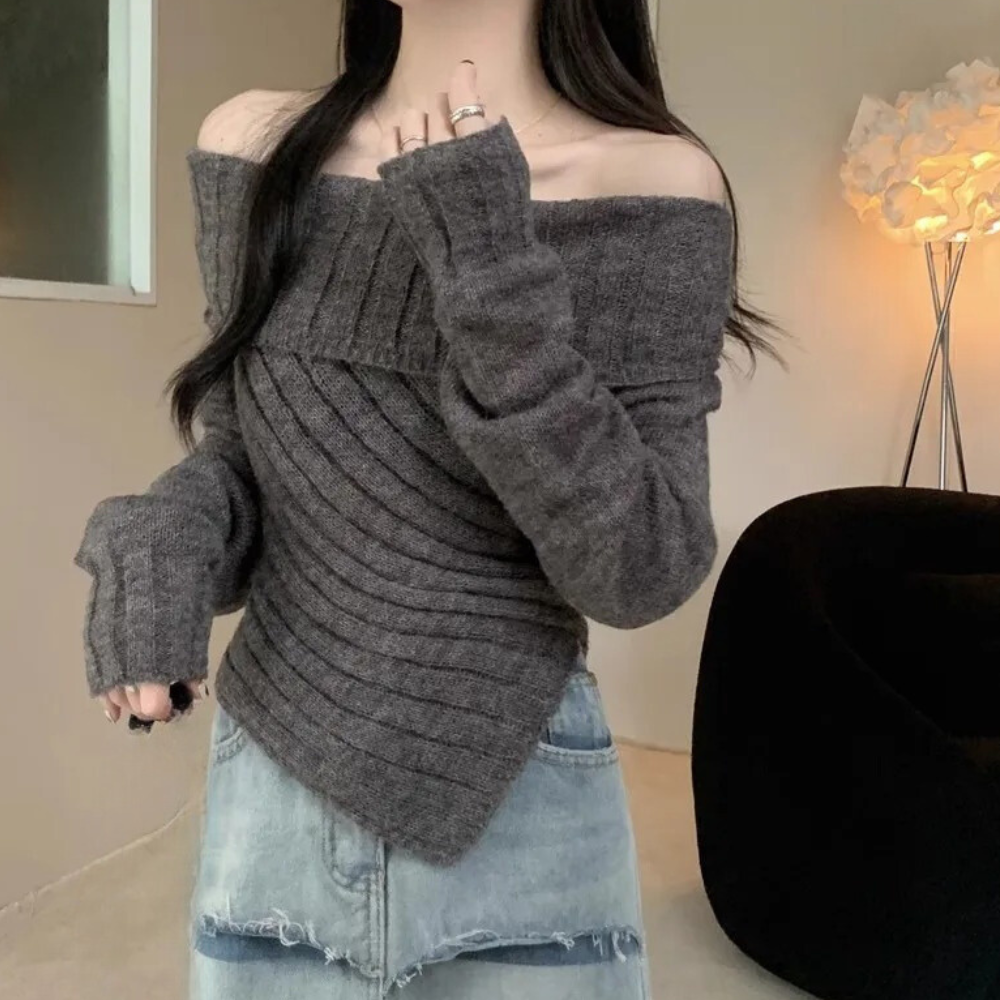 Suéter Mujer Hombros Descubiertos Elegante - Vestiria