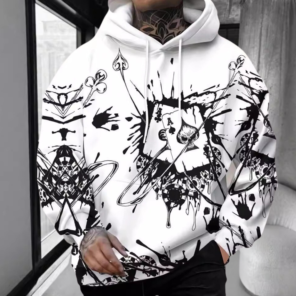 Sudadera Hombre Capucha Estampado Urbano