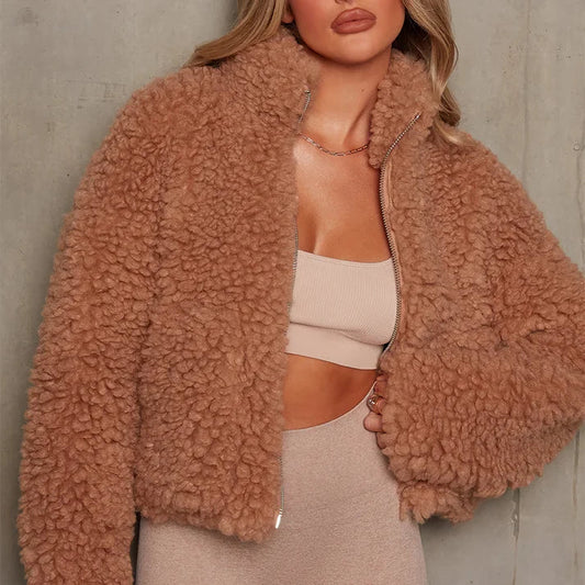 Chaqueta Felpa Mujer Cremallera Suave - Vestiria