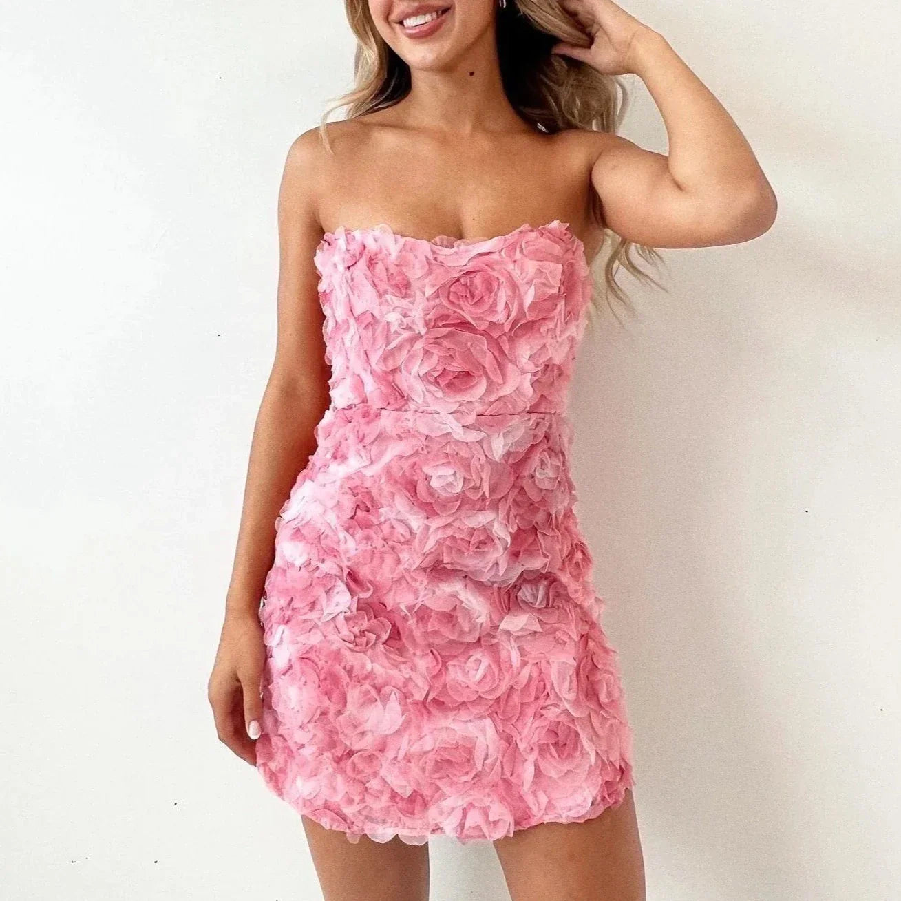 Vestido Sin Tirantes Glamuroso - Vestiria