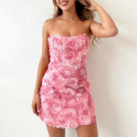 Vestido Sin Tirantes Glamuroso - Vestiria