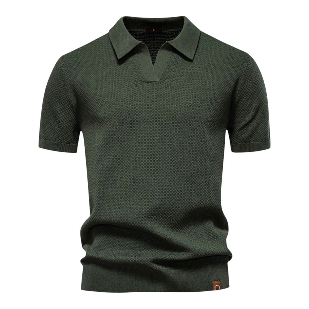 Polo Hombre Texturizado Cuello Abierto Casual