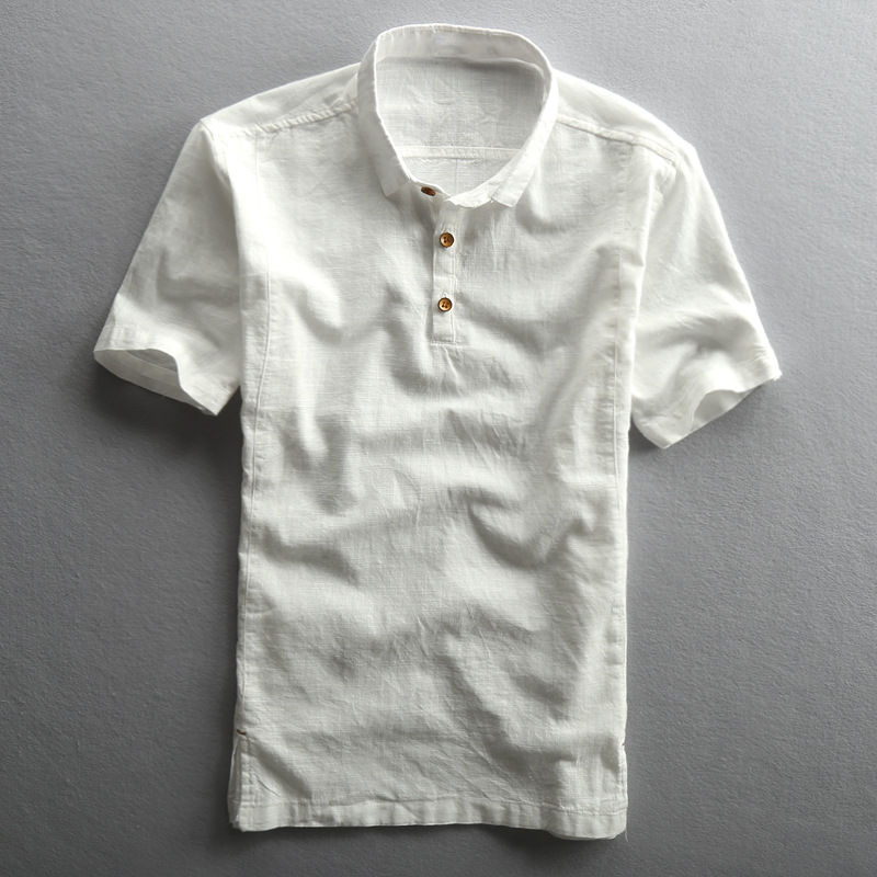 Camisa Hombre Algodón Lino Fresca