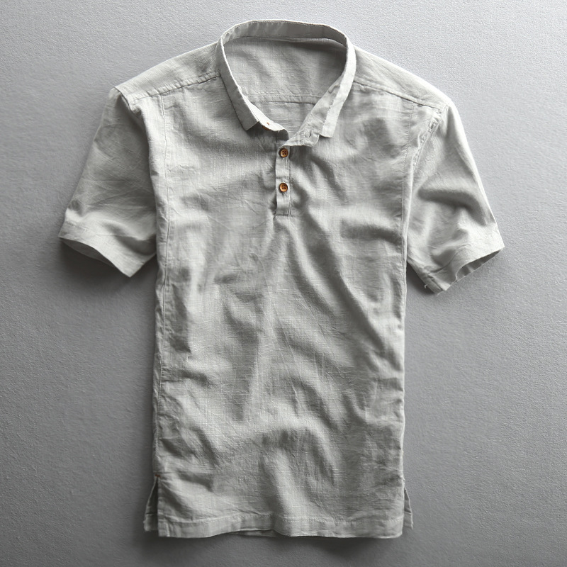 Camisa Hombre Algodón Lino Fresca