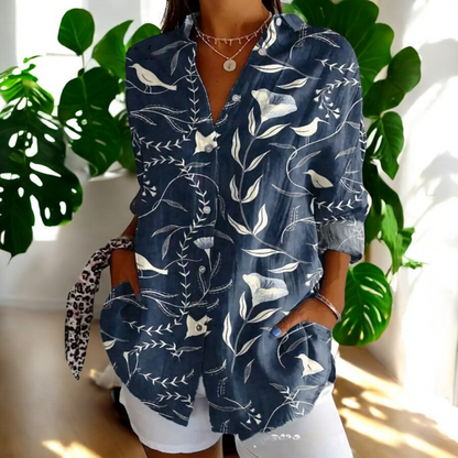 Blusa ligera con botones y corte cómodo mujer