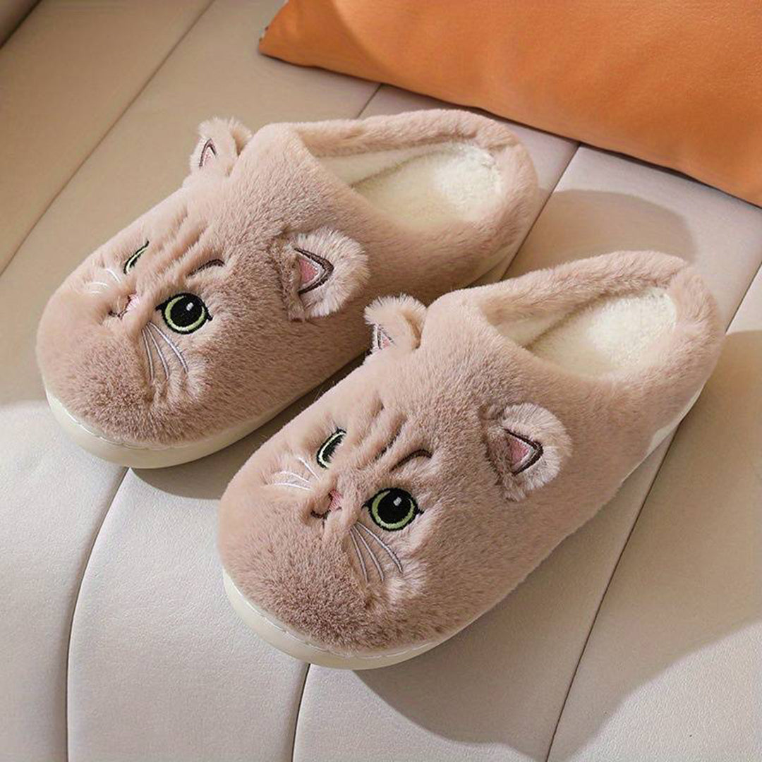 Pantuflas gato suaves y cálidas para mujer
