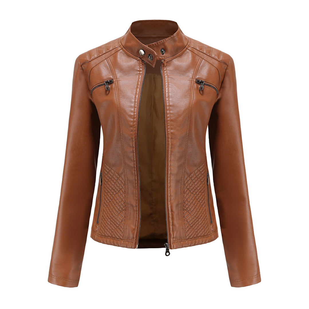 Chaqueta Cuero Mujer Estilo Rebelde