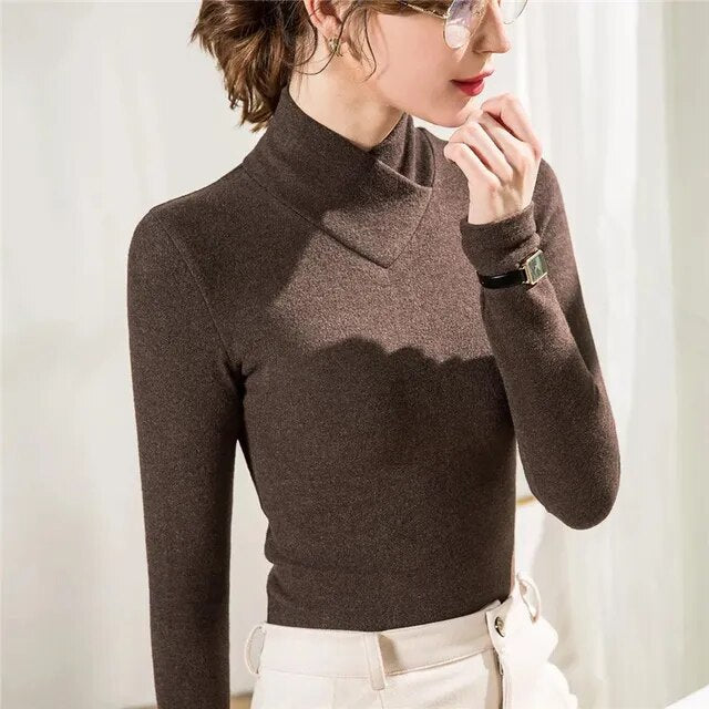 Blusa Mujer Manga Larga Color Único - Vestiria