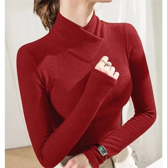 Blusa Mujer Manga Larga Color Único