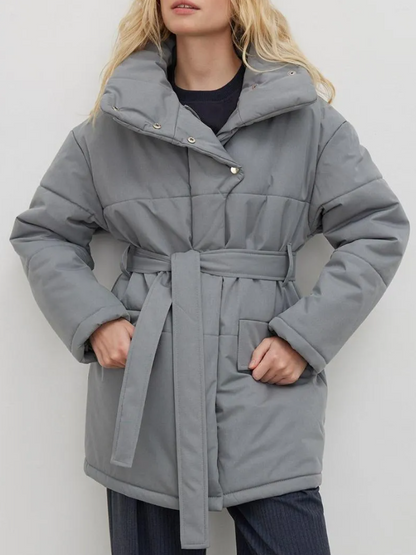 Abrigo Acolchado Mujer Cuello Alto Invierno - Vestiria