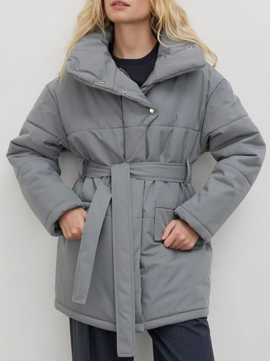 Abrigo Acolchado Mujer Cuello Alto Invierno - Vestiria