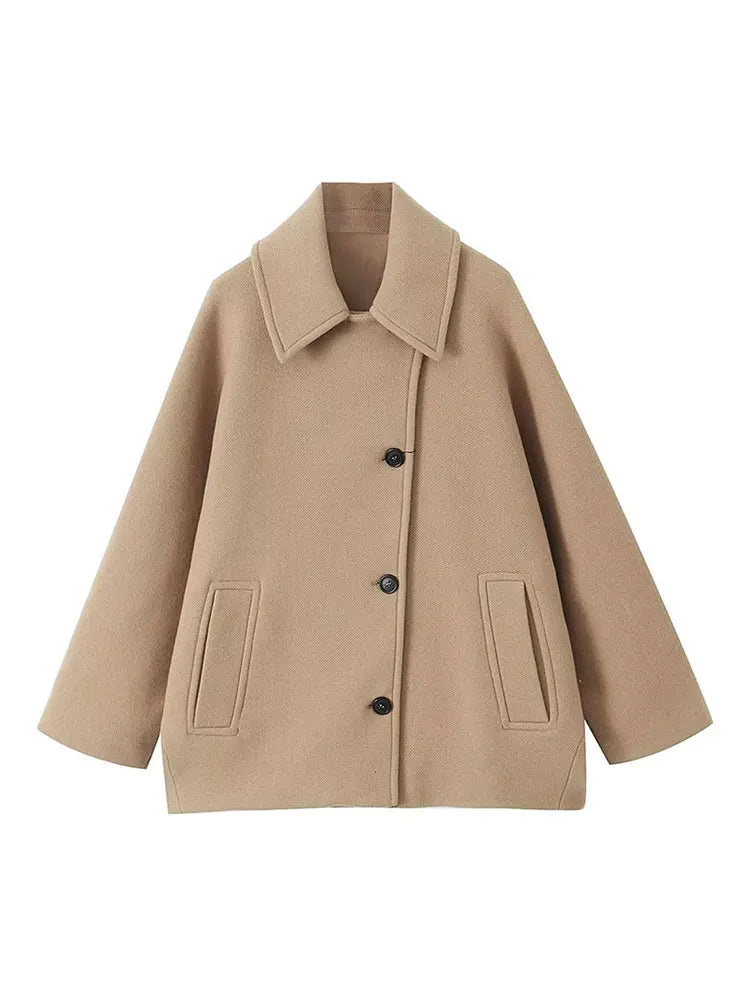 Chaqueta Oversize Conforable con Bolsas Laterales