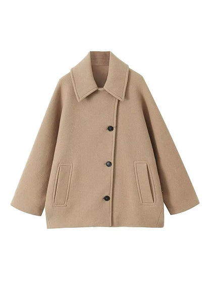 Chaqueta Oversize Conforable con Bolsas Laterales