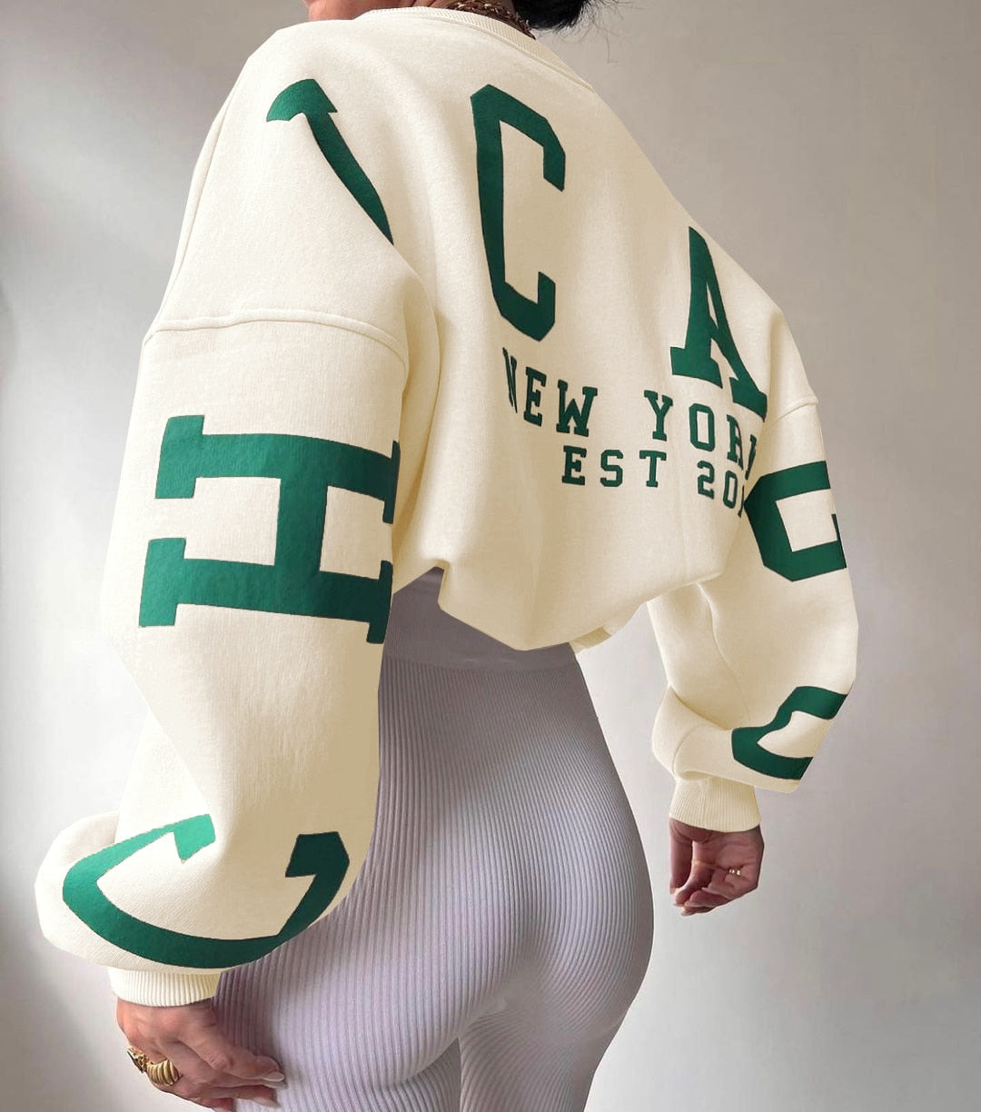 Sudadera cómoda con estampado de texto - Vestiria