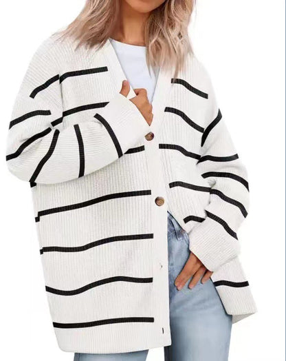 Cárdigan mujer grande y cómodo con estampado geométrico - Vestiria
