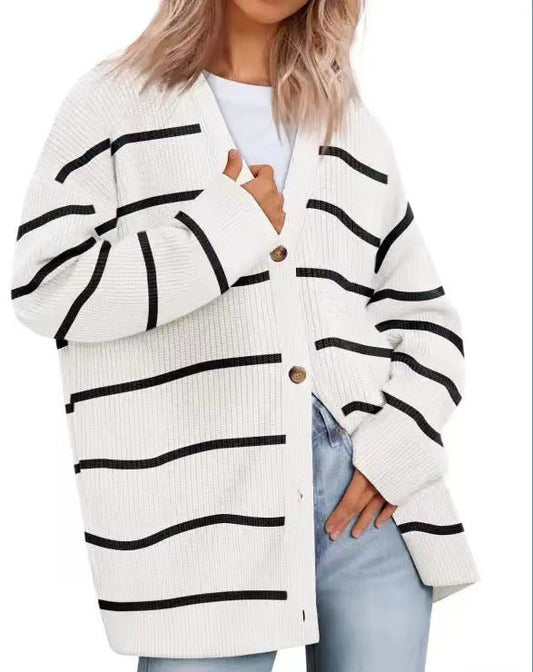 Cárdigan mujer grande y cómodo con estampado geométrico - Vestiria