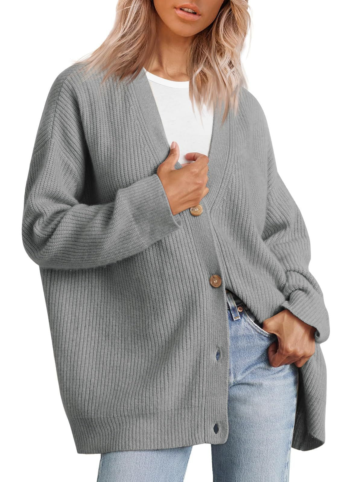 Cárdigan mujer grande y cómodo con estampado geométrico