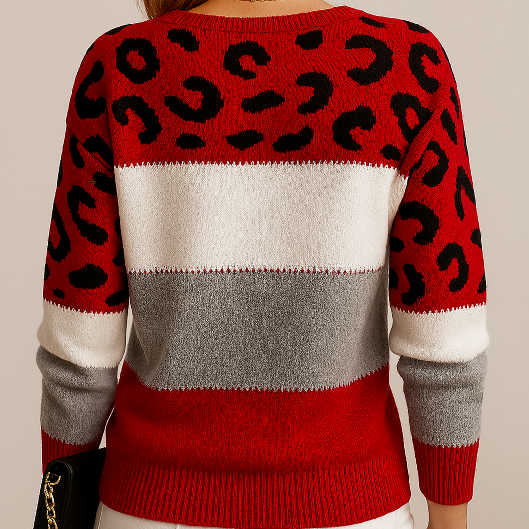 Sudadera de punto estampado animal print