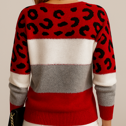Sudadera de punto estampado animal print