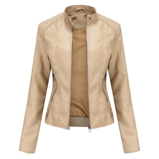 Chaqueta Cuero Mujer Estilo Rockero - Vestiria