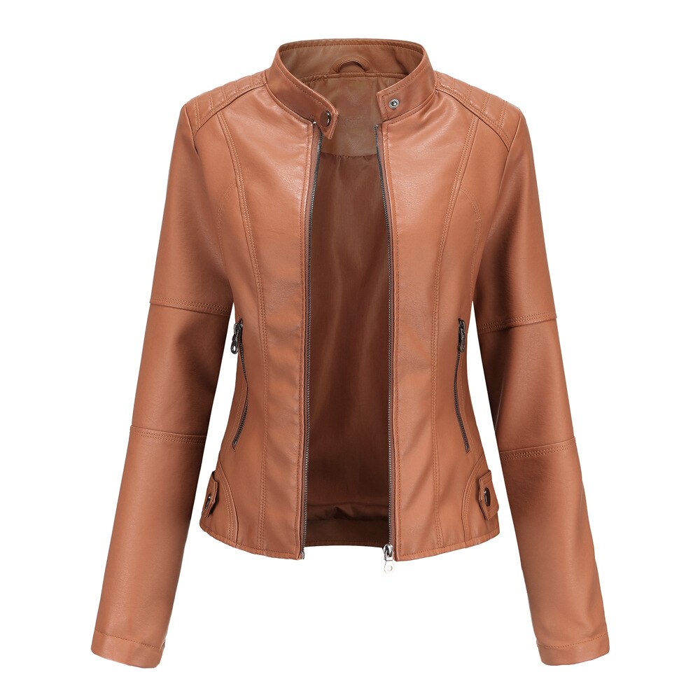 Chaqueta Cuero Mujer Estilo Rockero