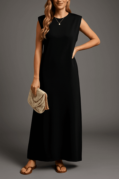 Vestido Largo Elegante Sin Mangas Floral