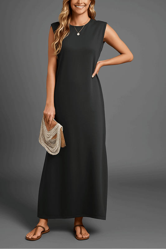 Vestido Largo Elegante Sin Mangas Floral - Vestiria