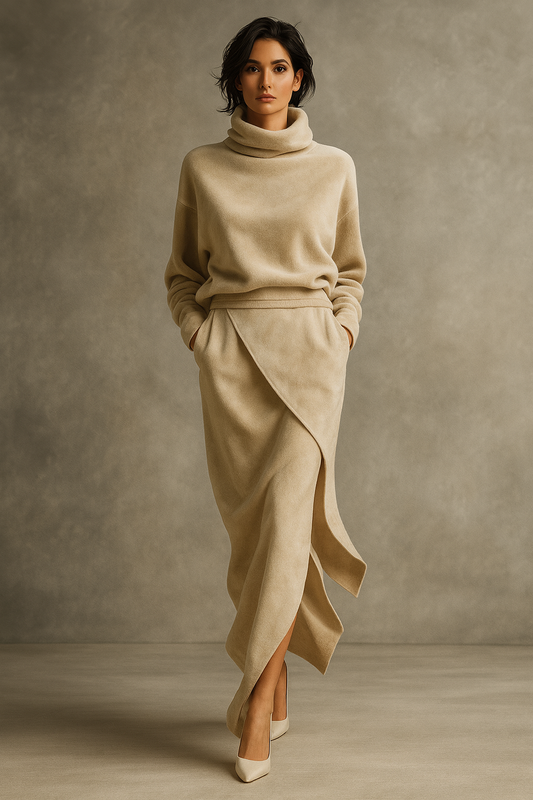 Vestido Ante Mujer Elegante Invierno - Vestiria