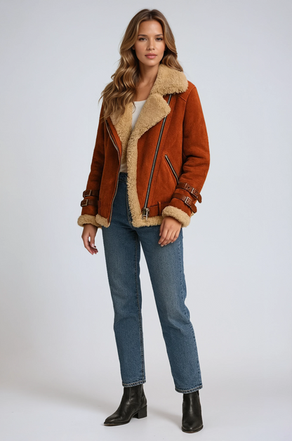 Chaqueta de abrigo mujer forro polar y cremallera