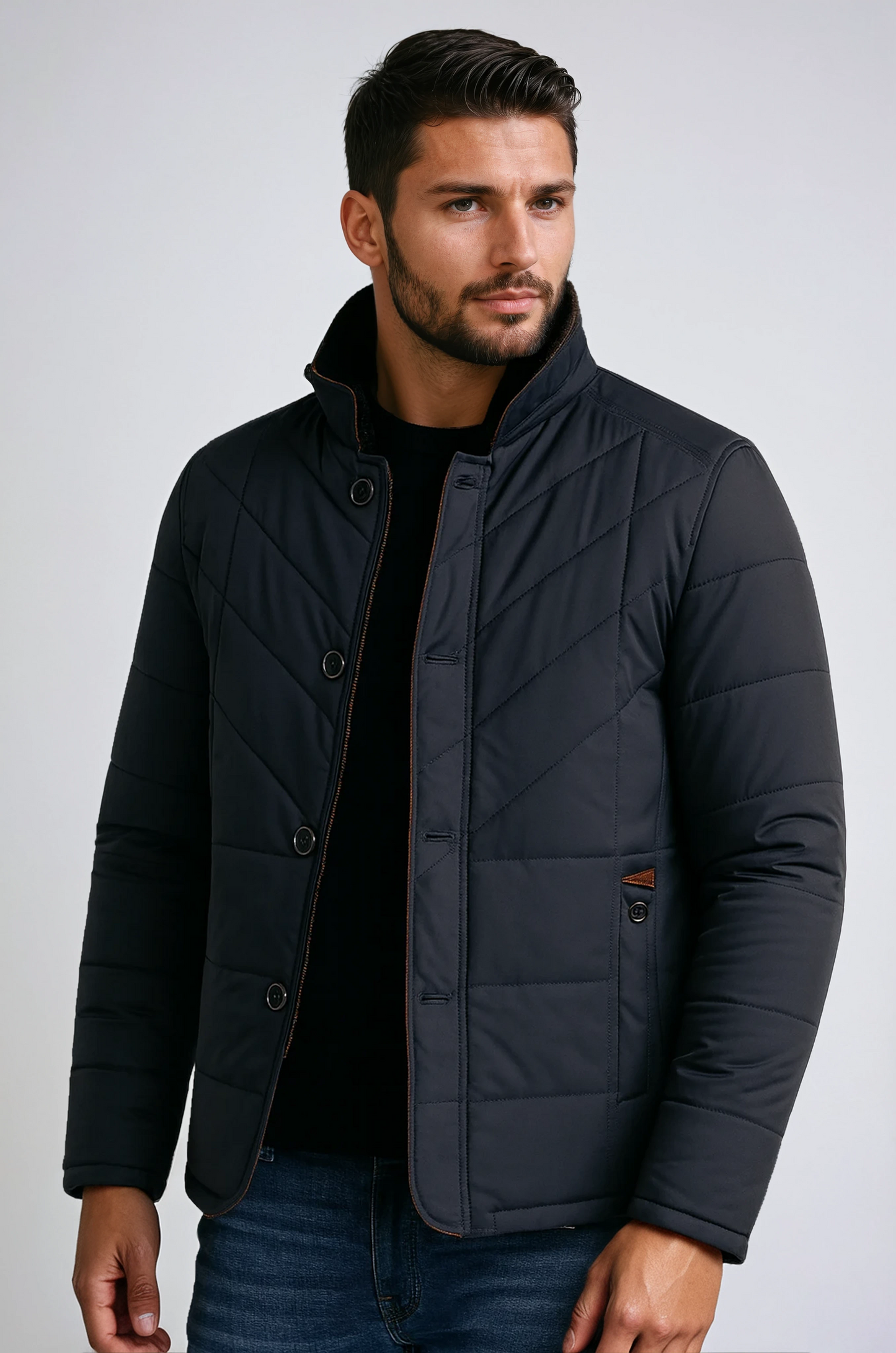 Chaqueta Abultada Hombre Invierno Cremallera Alta - Vestiria