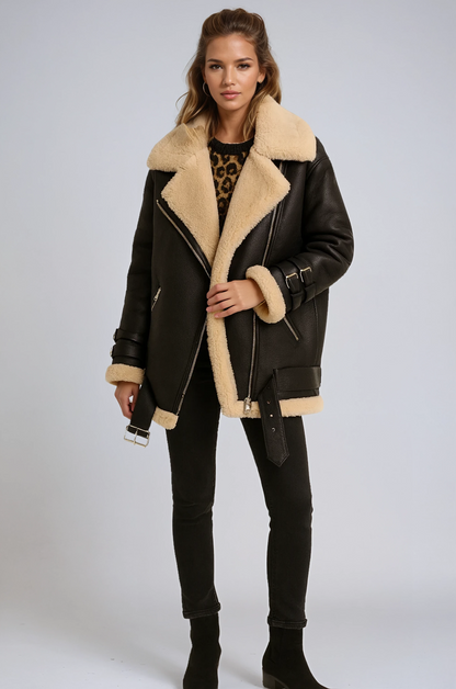 Chaqueta de abrigo mujer forro polar y cremallera