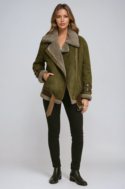 Chaqueta de abrigo mujer forro polar y cremallera