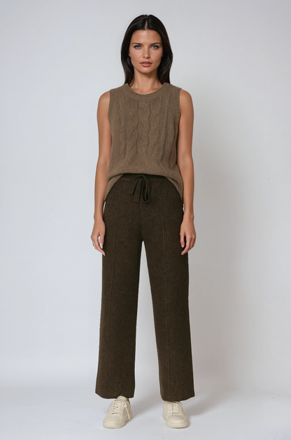 Pantalón de punto mujer cintura elástica